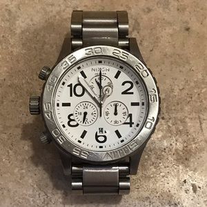 Nixon Silver 42-20 Chrono Watch